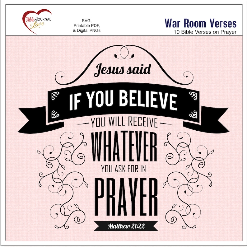 War Room Bible Verse Bundle Prayer Theme (digital Files) Etsy