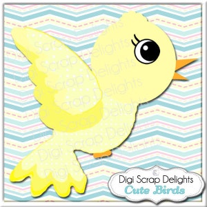 Cute Birds Clip Art Scrapbook Kit for Card Making, Webdesign, Crafts, Digital Scrapbooking, Instant Download image 4