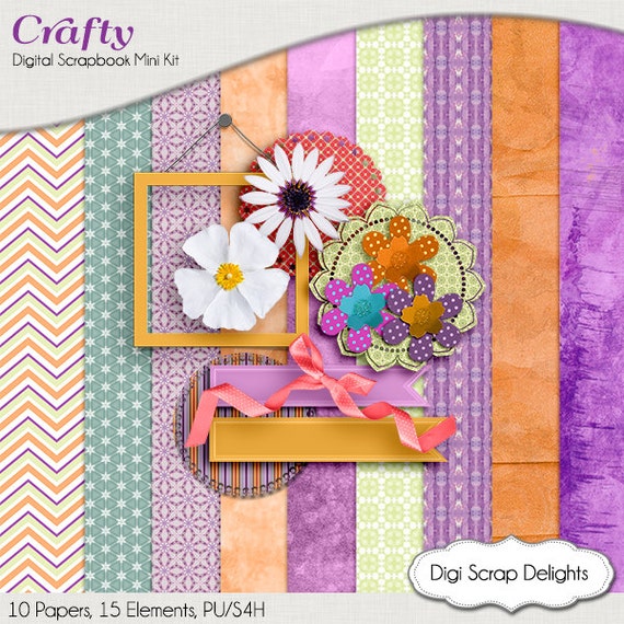 SALE 2.00 Scrapbook Kit Crafty Digital Scrapbook Mini Kit Etsy