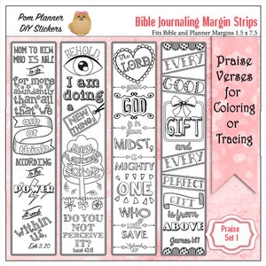 Save 50%! Bible Journaling Margin Strips 24 Printable Coloring or Trace ...