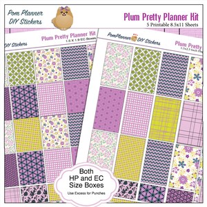 Planner Kit! Plum Pretty Printable Stickers / 5 Pdf Clip Art, Washi, HP ...