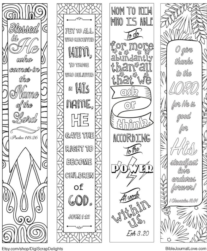 printable coloring bible journaling margin strips faith verses etsy