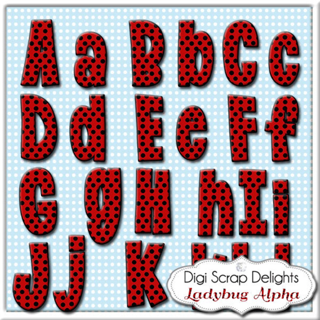 Ladybug Alpha Pattern Ladybug Alpha in Red and Black for Bible Journaling, Digital ...
