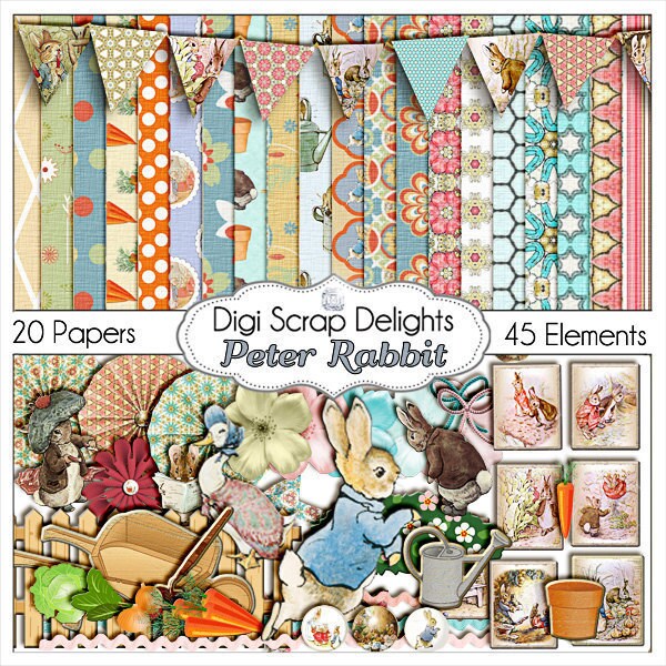 SALE Peter Rabbit Digital Scrapbook Kit Instant Download - Etsy UK