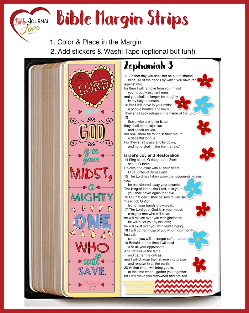 Save 50% Bible Journaling Margin Strips 24 Printable Coloring - Etsy