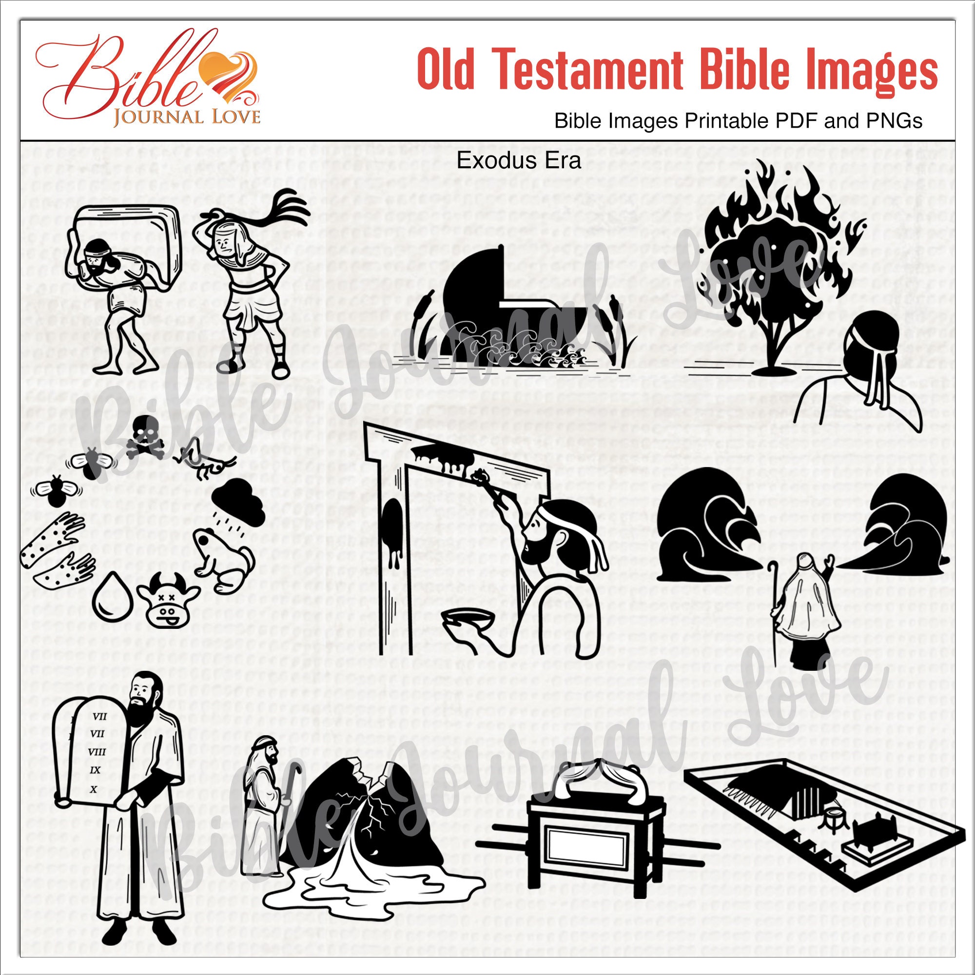 50 Old Testament Bible Images Clip Art Icons Bible Journaling - Etsy