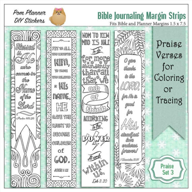 Save 50% Bible Journaling Margin Strips 24 Printable Coloring - Etsy