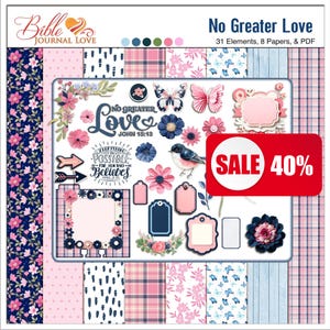 Christian Scrapbook Kit: Floral Bible Journaling Elements (PDF)