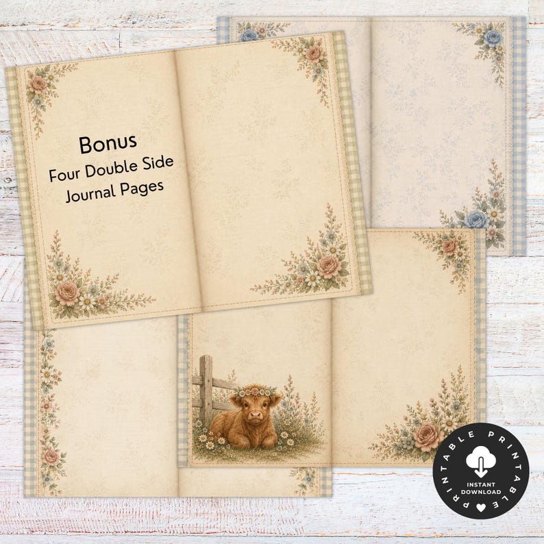 Bonus four double-sided journal pages