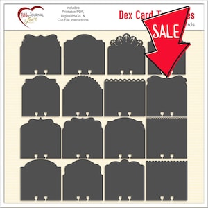 16 Memory Dex Card Templates Set 3 Printable, Digital & Cut Dateien für Schneidemaschine Bibel Journaling oder Scrapbooking Rolodex Projekte