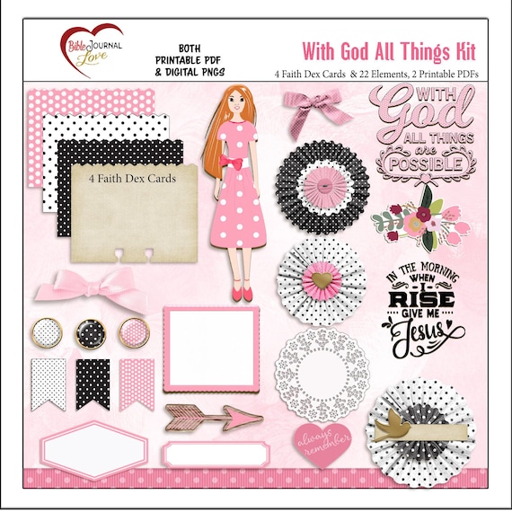With God All Things Faith Dex Card Kit for Bible Journaling or