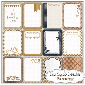 Nutmeg PBJ Pocket Bible Journal Cards 3x4 Project Life Style, BOTH Printable & Digital. Verse Mapping or Bible Tip-Ins