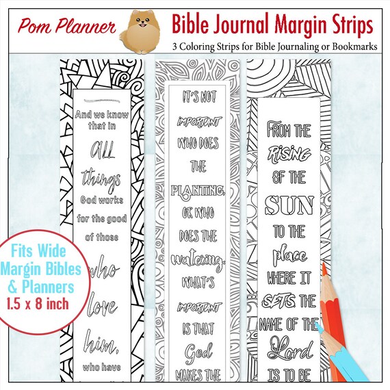 Printable Coloring Bible Journaling Margin Strips Zentangle for Vast Bible Margins or Planner Sticker Decoration, or Bookmarks photo relating to Printable Margins known as Printable Coloring Bible Journaling Margin Strips Zentangle for Broad Bible Margins or Planner Sticker Decoration, or Bookmarks