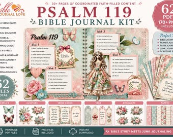 Psalm 119 Bible Journal Kit: Art Dolls, Flowers (Digital 'n Printable)