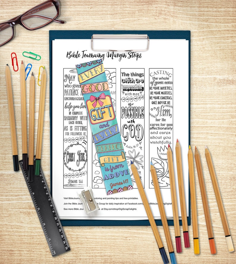 Printable Coloring Bible Journaling Margin Strips Faith Verses - Etsy UK