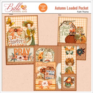 Autumn Faith Journaling Kit: Printable Ephemera, Tags, Pockets (PDF & digital Download)