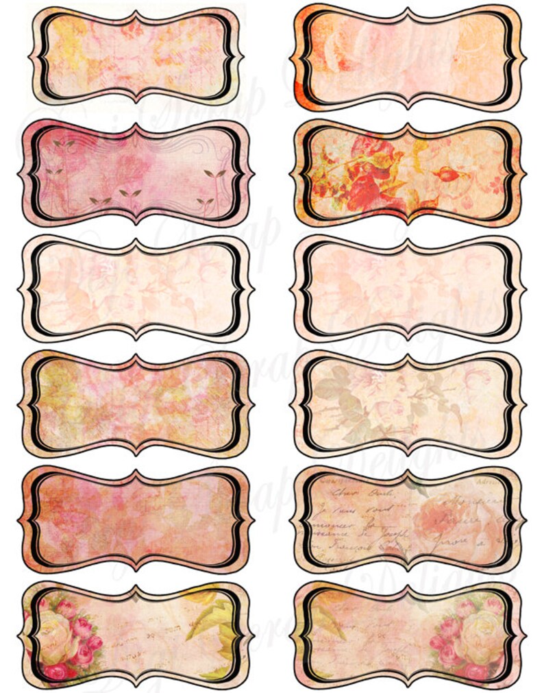 12 Printable Romantic Labels for Wedding Bridal Shower | Etsy