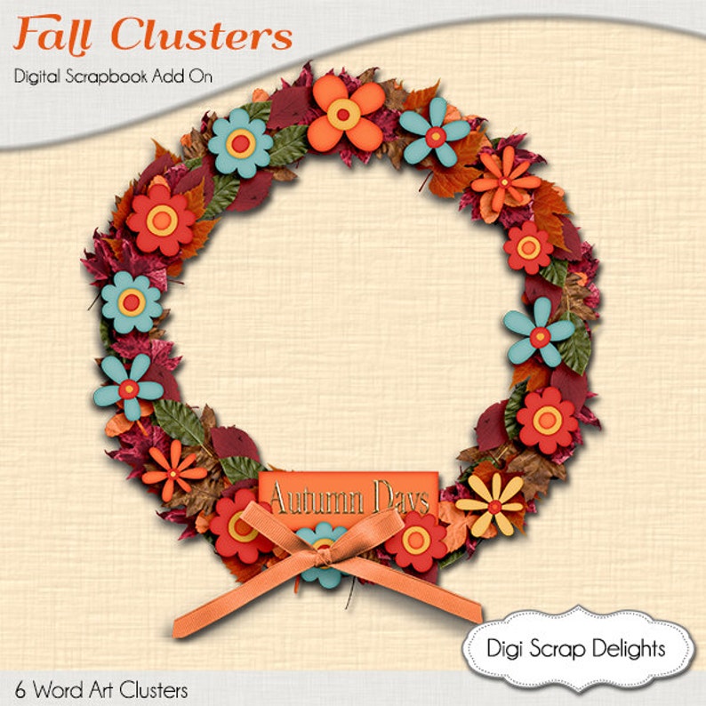 Autumn Cluster Word Art, Fall Wreath, Pumpkin Patch, Raking Leaves, Fal Fun, Fall Teacher Clip Art, Birthday Ideas image 2