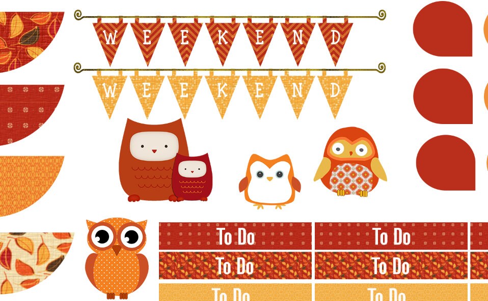 Autumn Days Printable Planner Stickers 1 for Happy Planner : | Etsy
