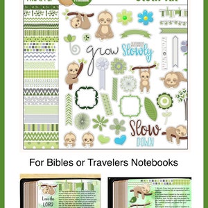 Sloth Bible Journaling Kit Printables and Digital Kits: Art Clip Art Images image 9