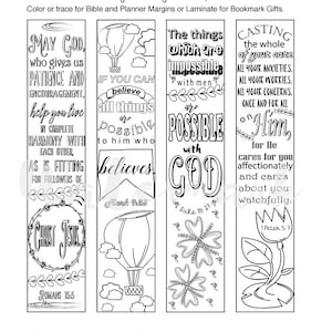 Printable Coloring Bible Journaling Margin Strips Faith Verses for Wide ...