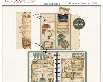 Kit diario biblico Abraham Folio, tasche e tag per le Scritture (PDF e PNG), Genesi