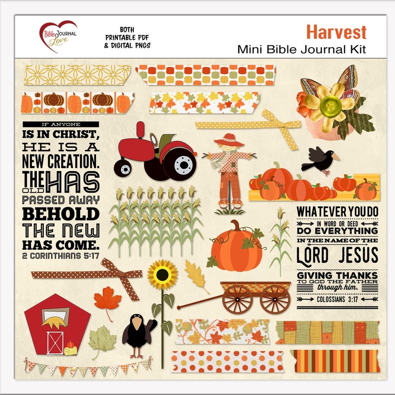 Harvest Mini Bible Journal Kit: Printable PDF and Digital - Etsy