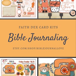 Puede incluir: Un kit digital imprimible para el diario de la Biblia con un tema oto&ntilde;al. El kit incluye pegatinas con im&aacute;genes de tazas de caf&eacute;, una ni&ntilde;a con una taza de caf&eacute;, un osito de peluche, un tel&eacute;fono y texto que dice "Jesus 'N Coffee DexCard Kit", "God Loves You A Latte", "Jesus Coffee Repeat", "All I need is a cup of coffee and a whole lot of Jesus", "I will call upon the Lord", "Who is worthy to be praised", "Oh Give Thanks to the Lord", y "Friday Freebie '10.25".