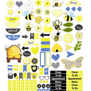 Planner Kit! Bee-utiful 500 Printable Stickers or Bible Journaling 7 ...