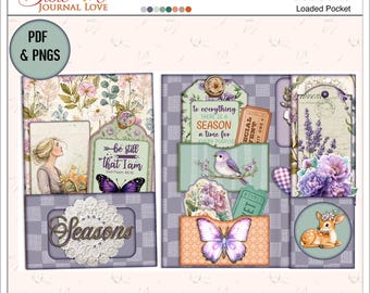 Seasons Loaded Pocket, kit per il diario della fede: materiale effimero stampabile, etichette, tasche (PDF e download digitale)