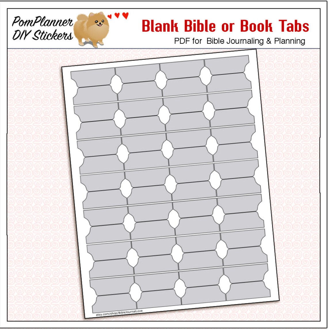 Blank Tabs to DIY Your Own Bible Tabs for Bible Journaling Etsy
