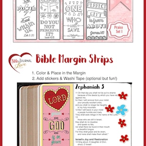 Save 50%! Bible Journaling Margin Strips 24 Printable Coloring or Trace ...
