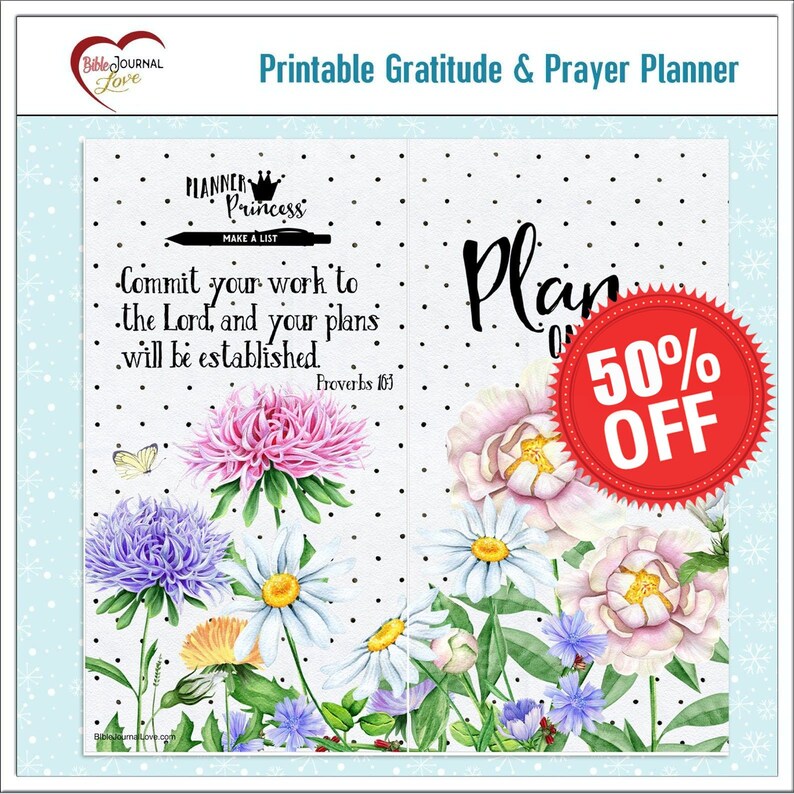 Printable Planner Page With Lists: Prayer Gratitude Bible - Etsy