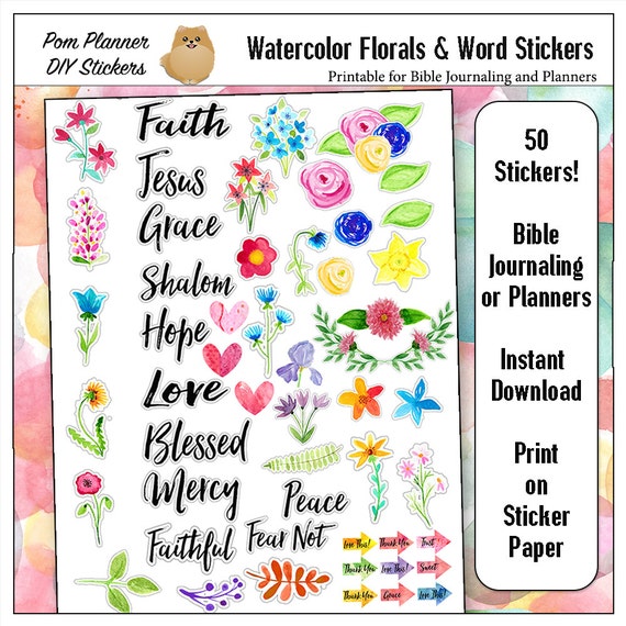 Bible Journaling Sticker Sheet Christian Stickers Planner Stickers Faith  Stickers Scrapbook Stickers Bible Journaling 