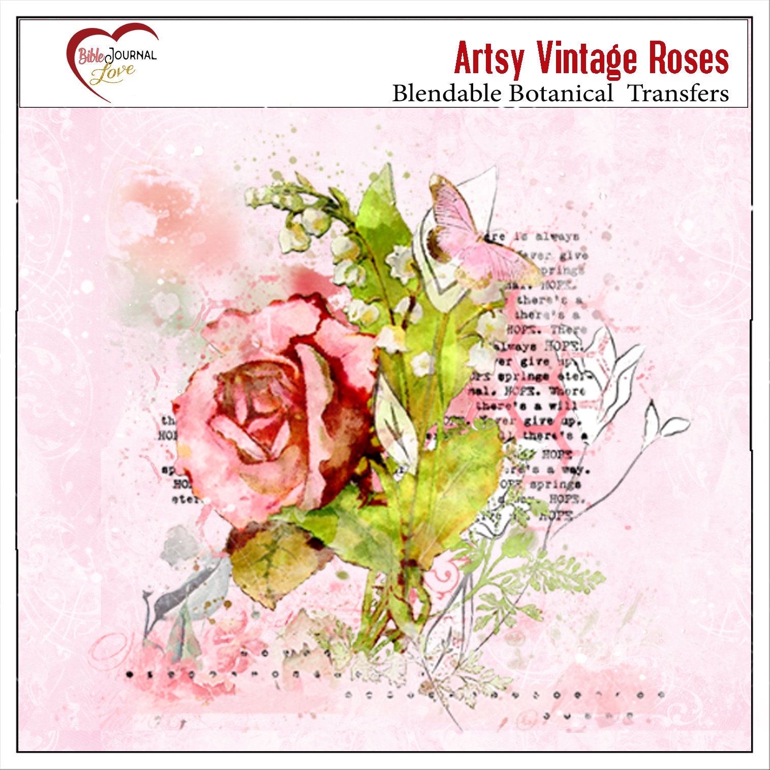 Artsy Vintage Roses Botanical Blendables Transfers Clusters - Etsy