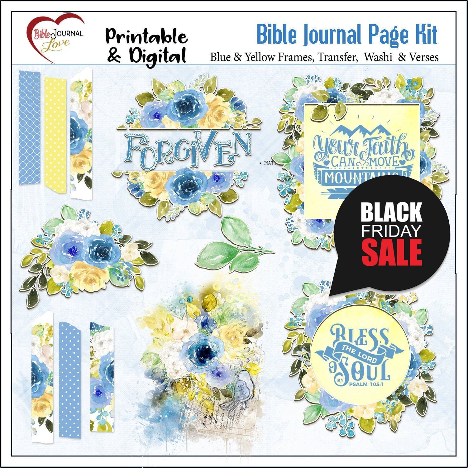 Printable and Digital Bible Journal Kit Set 1 Grace Both Printable &  Digital Kits. Print Sticker Paper or PNG Drag N Drop PSE 