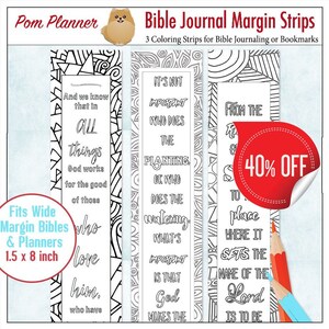 Printable Zentangle Bible Journaling Strips: Coloring Bookmarks (PDF)