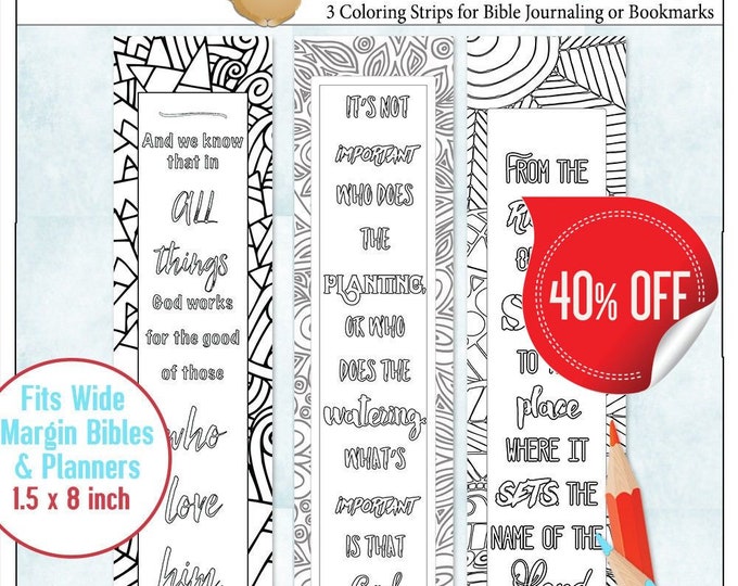 Printable Coloring Bible Journaling Margin Strips Zentangle - Etsy