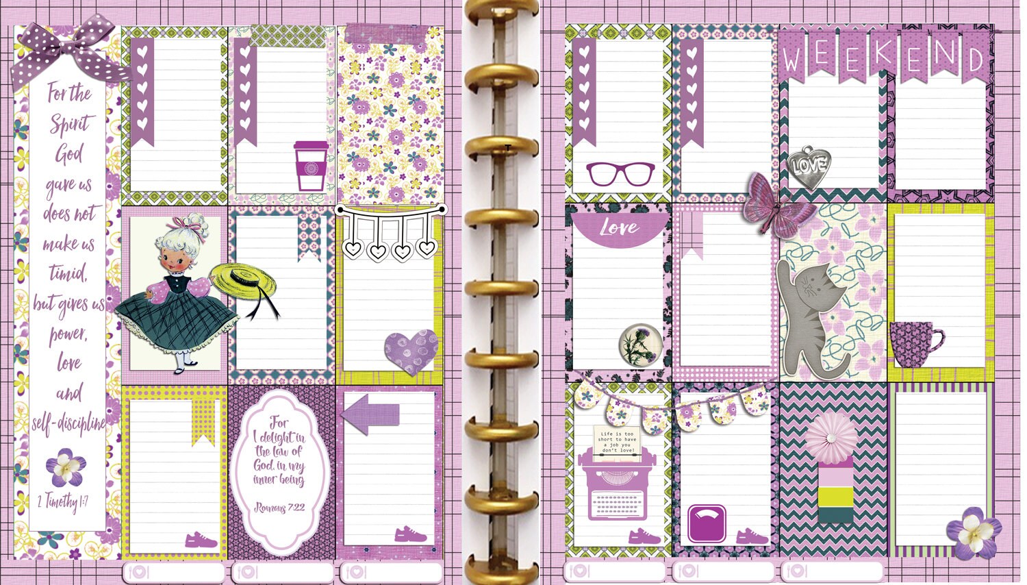 Planner Kit Plum Pretty Printable Stickers / 5 Pdf Clip Art - Etsy