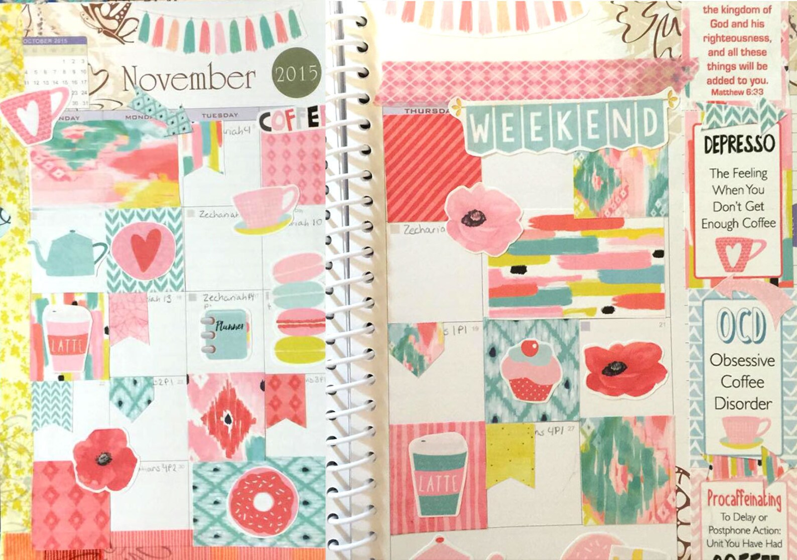 Planner Kit Printable Planner Stickers Kit Watercolor Ikat Etsy