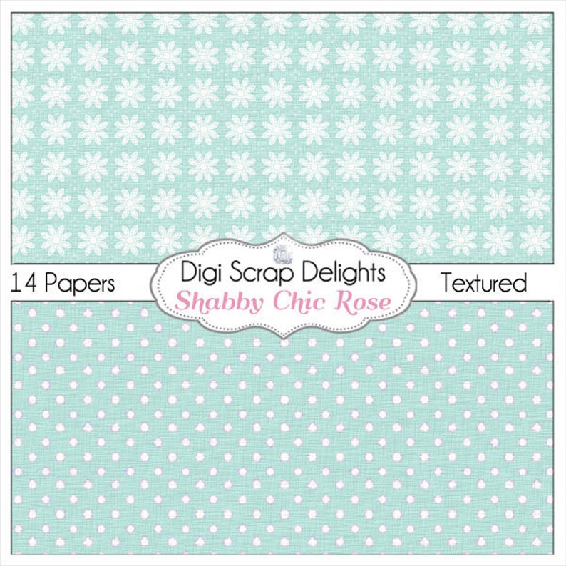 Shabby Chic Rose Papers Cath Kidson Style Digital Papers for Digital Scrapbooking, Card Making, Photo Backgrounds, Instant Download image 4