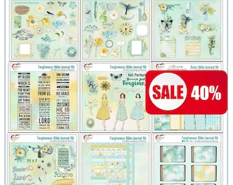 Forgiveness Bible Journaling Kit: Retro Ladies, Daisies (Digital Download)