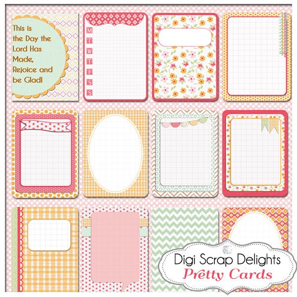 Pretty Bible Journal Cards, Project Life Inspired 3x4 Printable PDF & PNG, Digital Scrapbooking, Instant Download