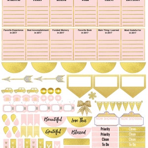 Planner Kit Pink Gold 2019 New Year Printable DIY Planner Kit 5 Pdfs ...