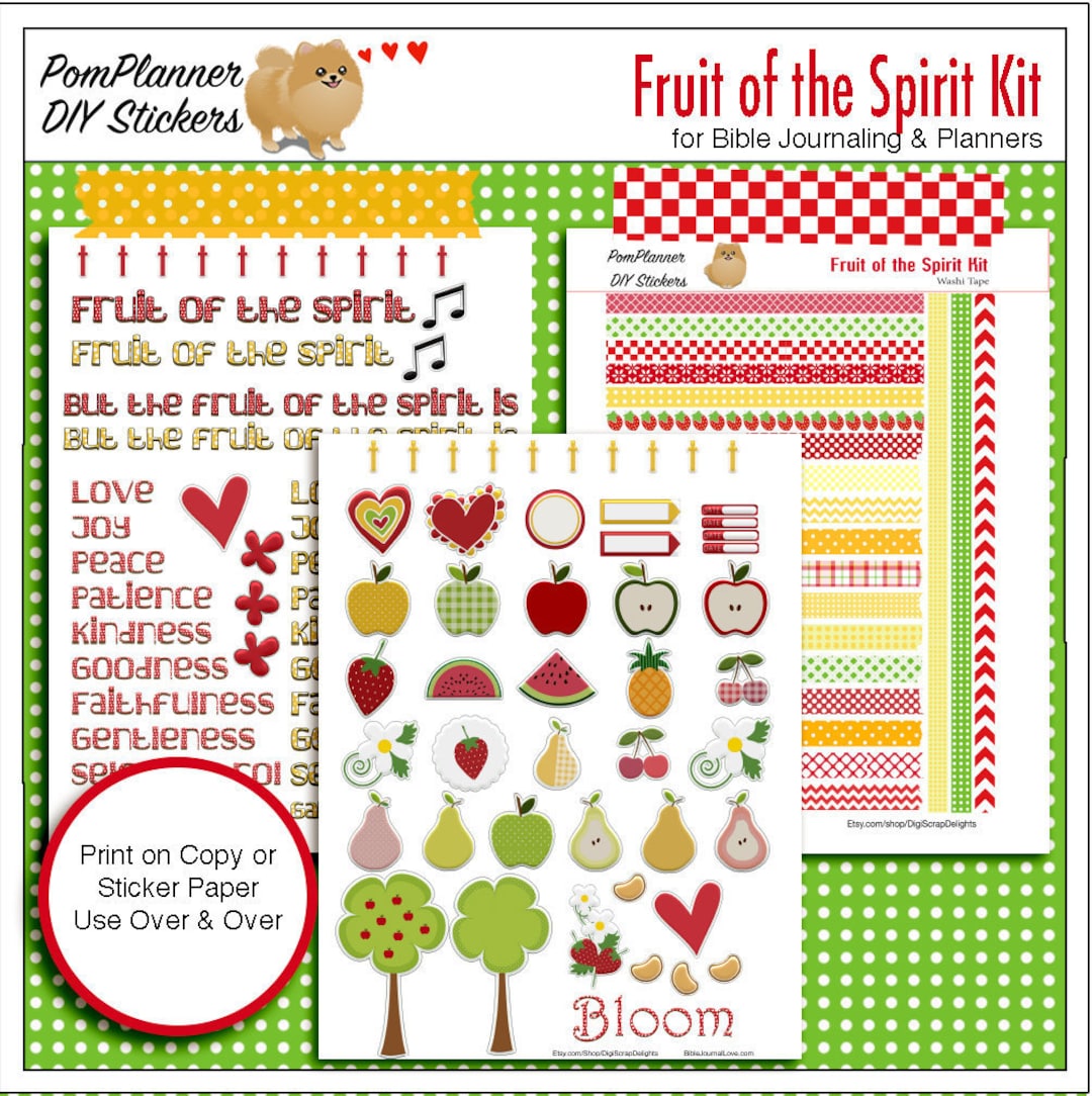 Fruit of the Spirit Stickers, Bible Verse Stickers, Bible Journaling  Stickers, Christian Planner Stickers, Christian Stickers for Planners 