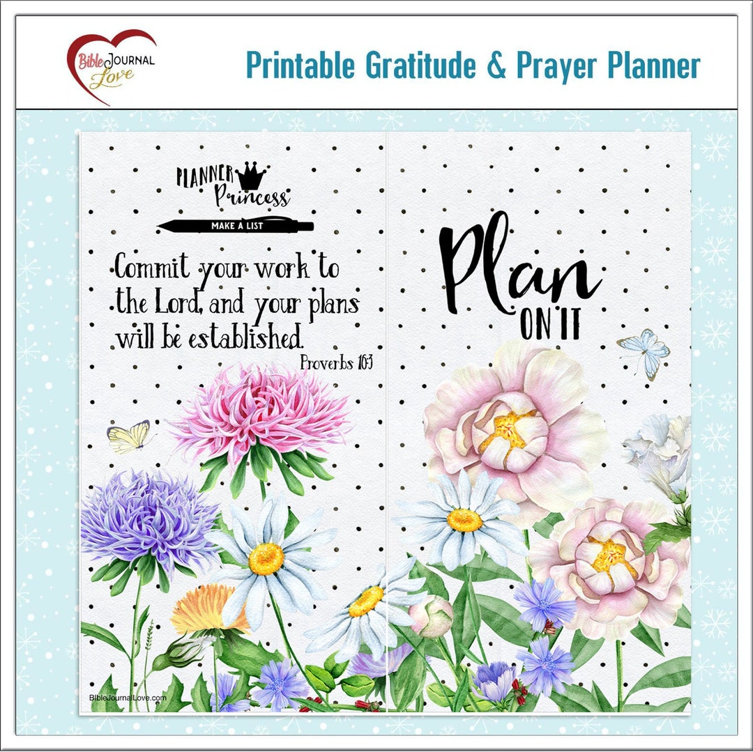 Printable Planner Page With Lists: Prayer, Gratitude, Bible Notes, to ...