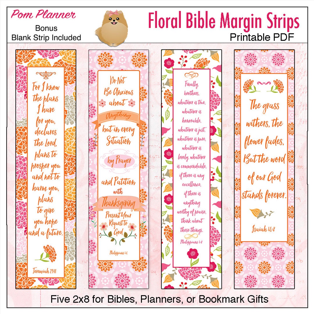 Bible Journaling Margin Strips or Planner Printables for Wide Margins ...