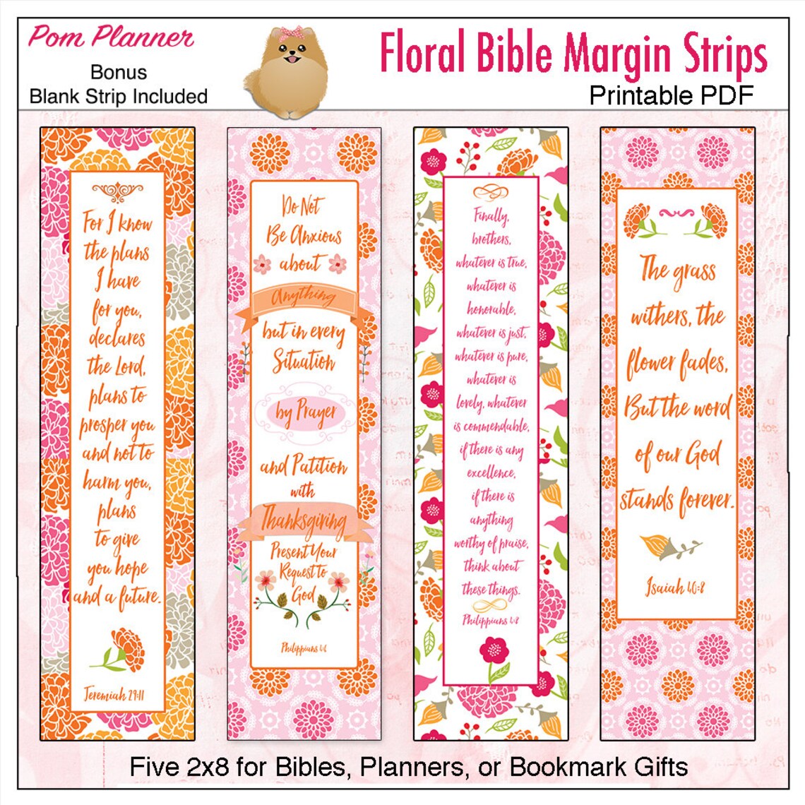 Bible Journaling Margin Strips or Planner Printables for Wide - Etsy