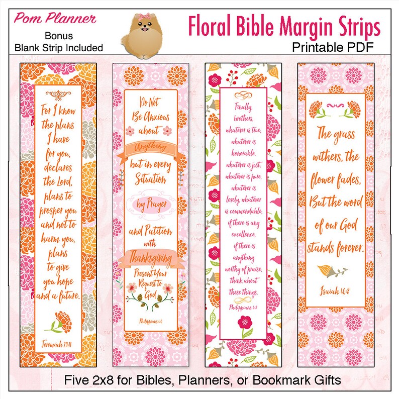 Bible Journaling Margin Strips or Planner Printables for Wide - Etsy