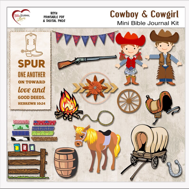 cowboy-bible-journal-page-kit-both-printable-digital-bible-etsy